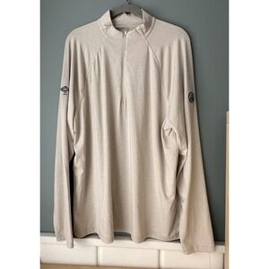 G Fore Golf Mens XL Beige 1/4 Quarter Zip Luxe Staple Mid Layer Pullover *READ*
